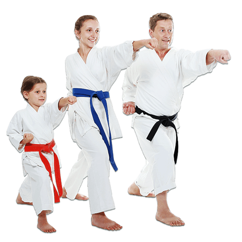 Martial Arts Lessons for Families in Roy UT - Man and Daughters Family Punching Together