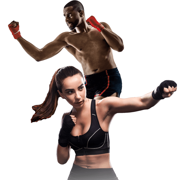Mixed Martial Arts Lessons for Adults in Roy UT - Man and Woman Punching Hooks